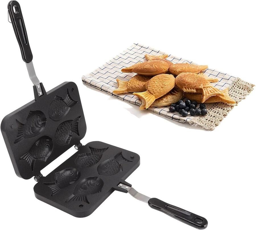 Visvormige Cake Pan voor Taiyaki Dubbelzijdige Antiaanbakvorm voor Wafels en Desserts Ideaal voor Thuis Koken en Feestjes
