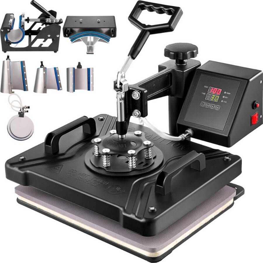 Vitafa Transferpers Hittepers Heat press machine 8 in 1 Professionele Heat Press Snijplotter Digitaal LCD Display