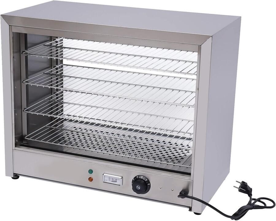 Vitrine met 4 etages Verwarmde Roestvrijstalen Voedselwarmer voor Restaurant en Catering