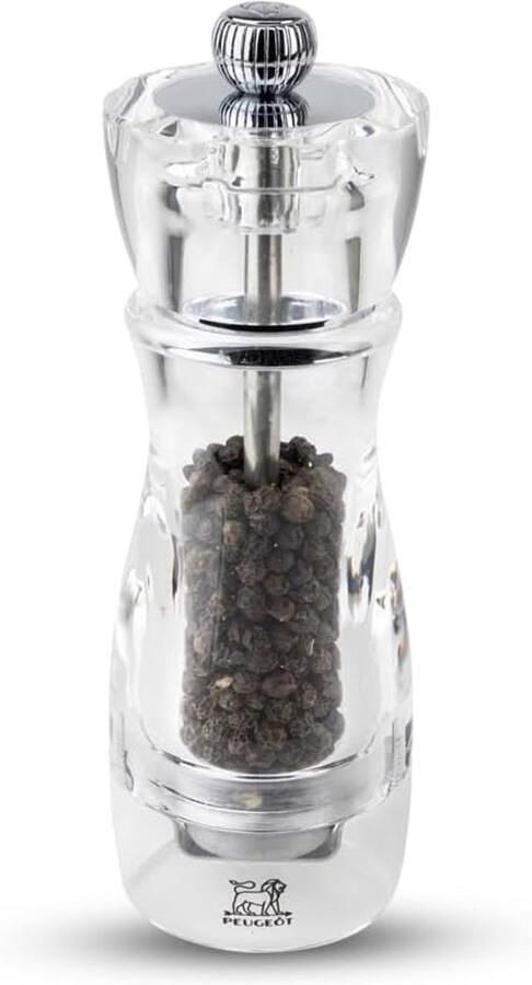 Vittel Manual Pepermolen Verstelbare Grinder Acryl Helder 16 cm