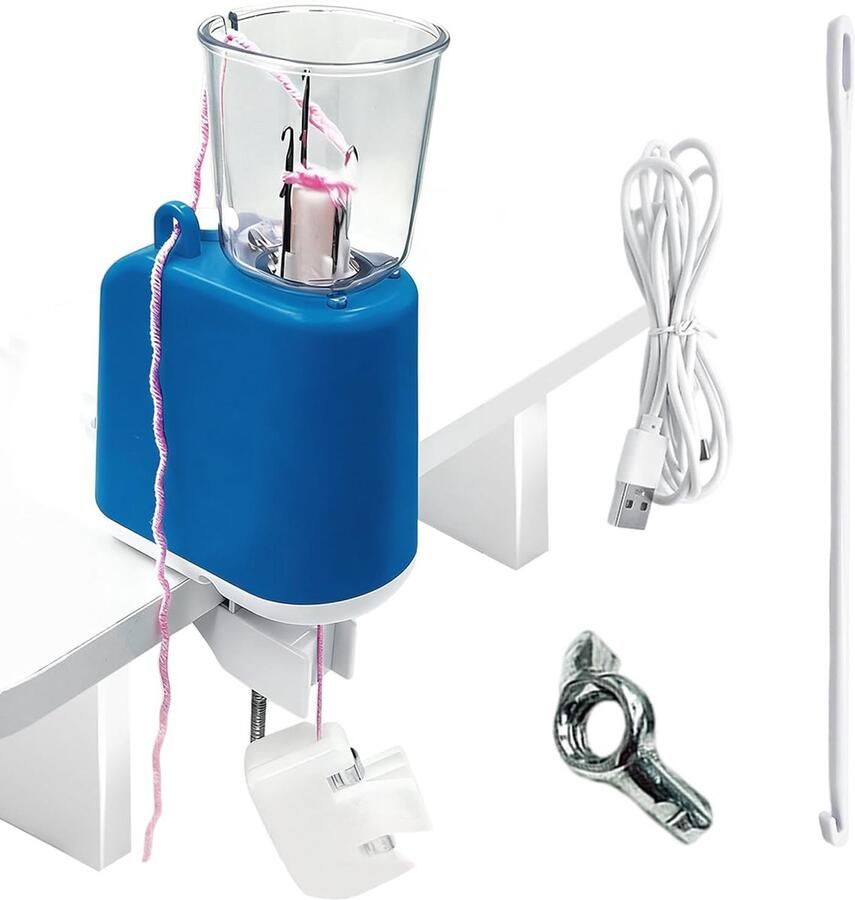 Vlechtmachine Knopenmaker Automatische Winder Sieraden Maken Automatische Rotatie 14.5x11x16CM Blauw