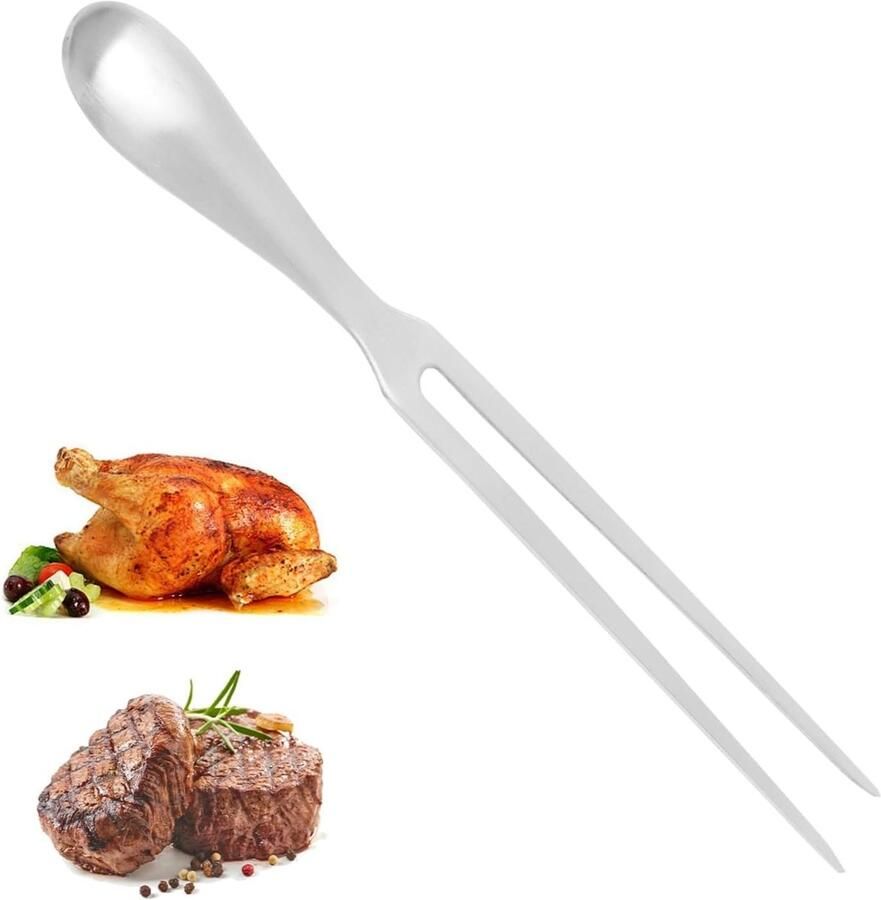 Vlees- en trancheervork van roestvrij staal vleesvork roestvrij staal grillvork van roestvrij staal 27 cm lemmetlengte grillvorken harde roestvrij vleesvork grote braadvork serveer