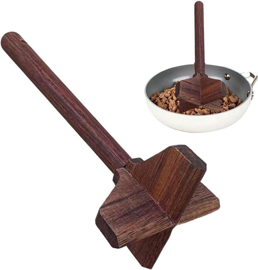 Vlees Hakker Hamburgerpers Keukenhulp Gehakt Bereiden Kookgerei-vriendelijk 26 cm Houtkleur