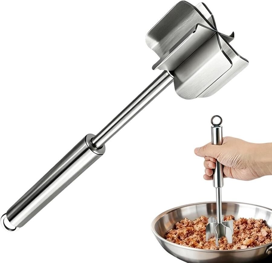 Vlees Hakker Keuken Tool Gerechten Bereiden Zesbladig Roestvrijstaal 26 cm Zilver