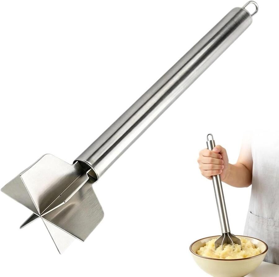 Vlees Hakker Keukengereedschap Voedselbereiding Zesbladig ontwerp 28 cm Zilver