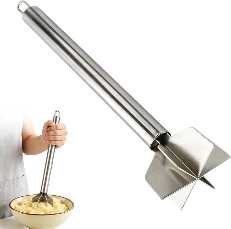 Vlees Hakker Keukengereedschap Voedselbereiding Zesbladig ontwerp 28 cm Zilver