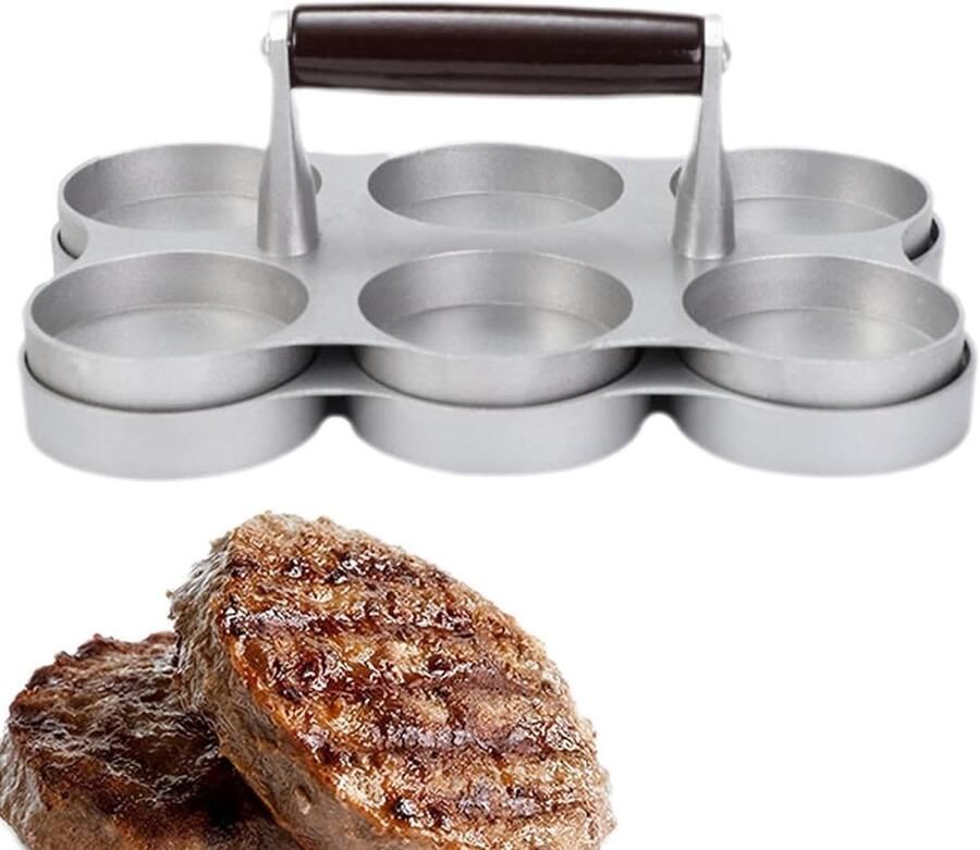 Vlees Patty Maker Hamburger Pers Perfecte Pasteitjes Gegoten Aluminium 23.4 x 15.6 x 9.9 cm