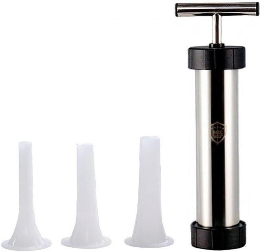 Vlees Vuller Worst Maker Worst Maken Handmatige Bediening 3 Maten Tubes Zilver