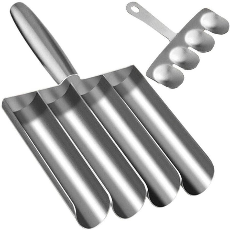 Vleesbal Maker Gehaktbal Lepel Keuken Werk 4 Ballen Tegelijk 24.5 cm Zilver