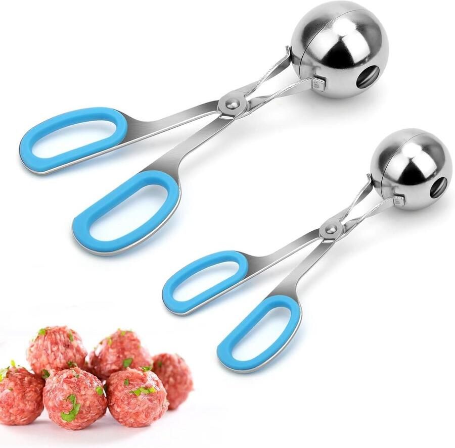 Vleesbal Maker Gehaktbal Schep Makkelijk Gehaktballen Maken Roestvrij Staal 3.5cm en 4.5cm Blauw en Rood