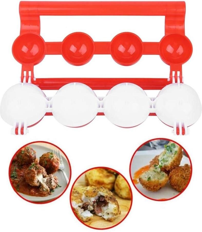 Vleesbal Maker Gehaktbalvorm Gehaktbal Ballen Maken Gelijkmatige Grootte 27x23.5x3.5cm Wit
