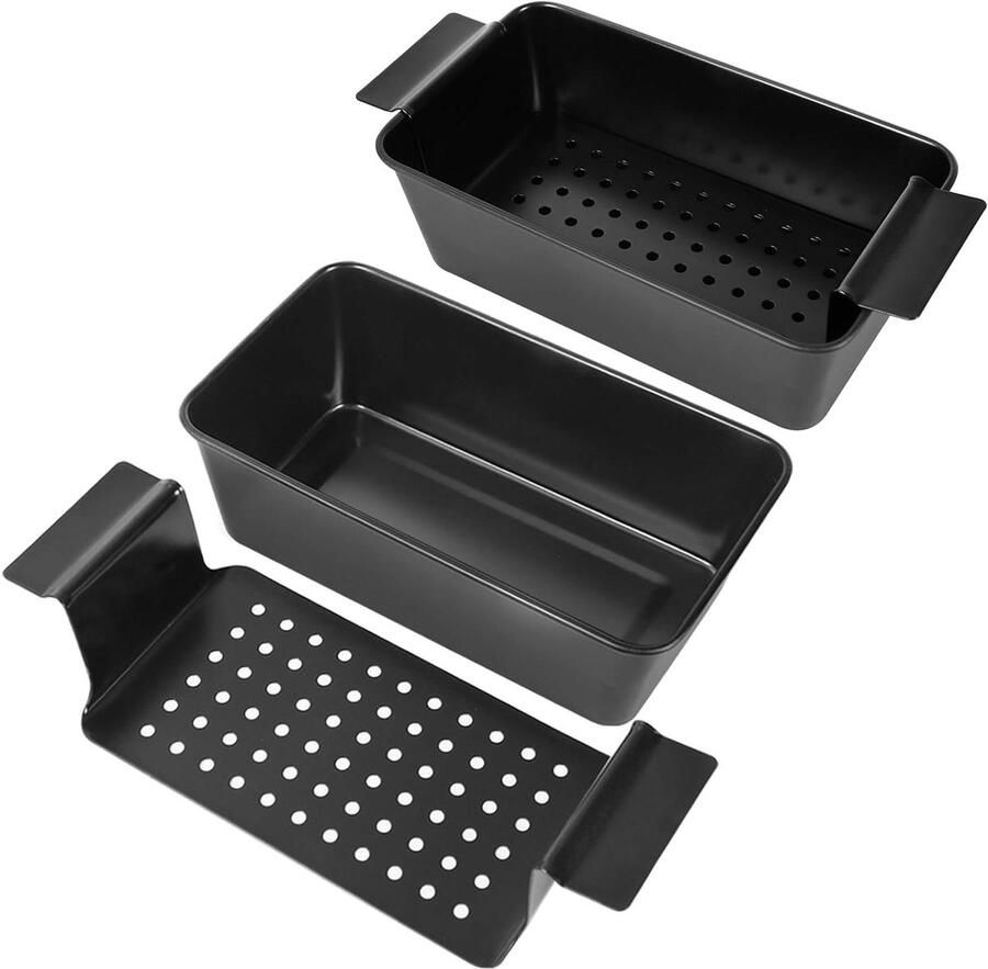 Vleesbrood Pan Broodvorm Bakplaat Oven Bakken Roosteren Met Rooster 9x5 Inch Zwart
