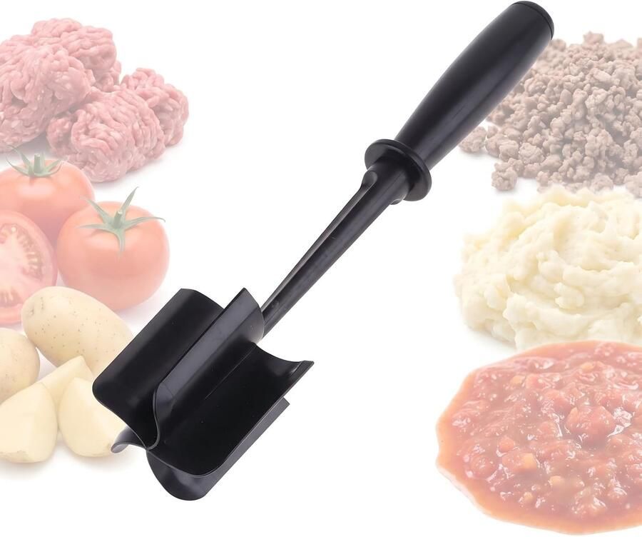 Vleeshakmachine Zwart Vleesstamper met 5 Gebogen Messen Voor Hamburger- en Gehaktgerechten