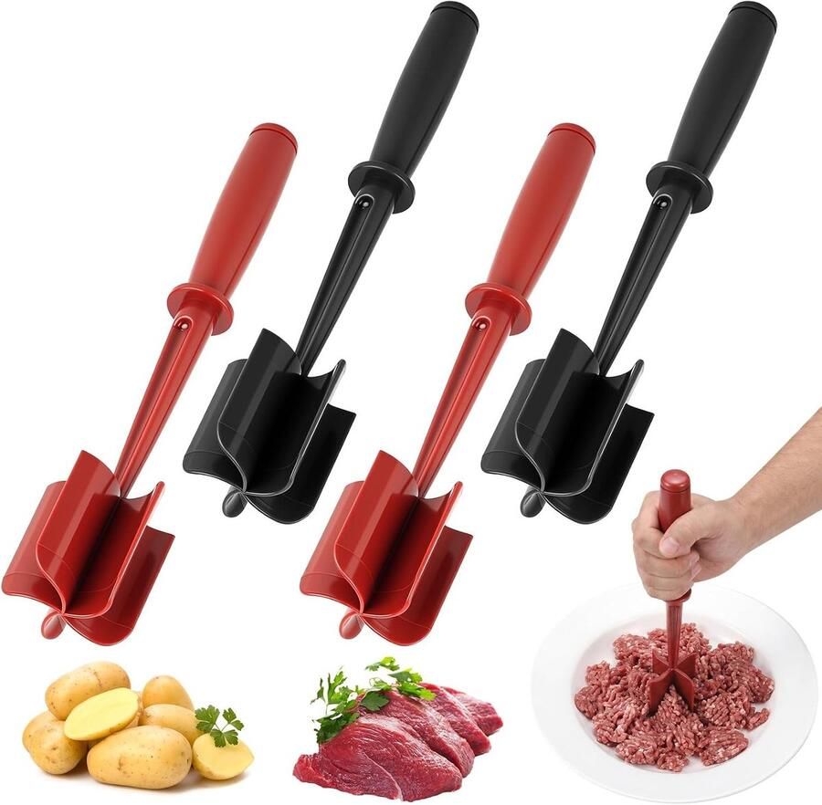 Vleeshakmolen Zwart 28 cm Hittebestendige Nylon Handheld Vleeshakmolen Voor Rundergehakt en Varkensvlees