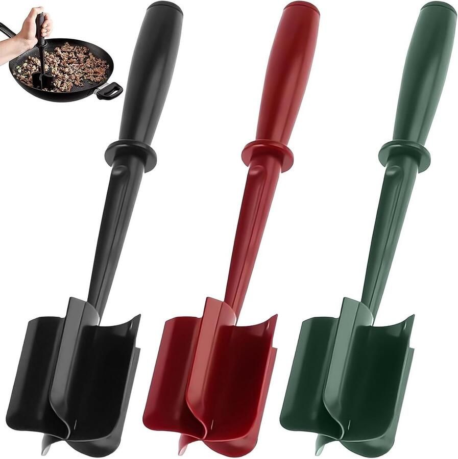 Vleeshakmolen Zwart 28 x 6 x 6 cm Hittebestendige Multifunctionele Stamper Voor Hamburger en Gehakt