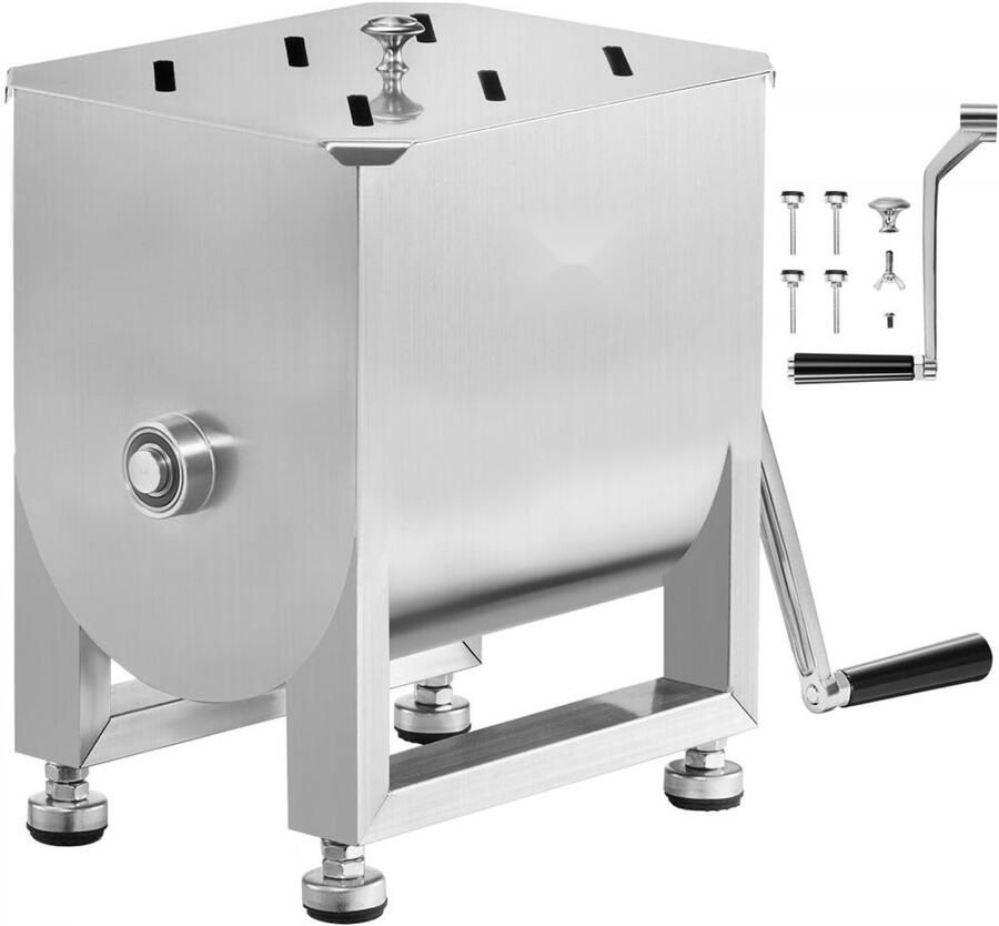 Vleesmixer Handmatige Worstmixer 15 L RVS Met deksel en handgreep Max. 6 8 kg mengen Voor gehakt en worst