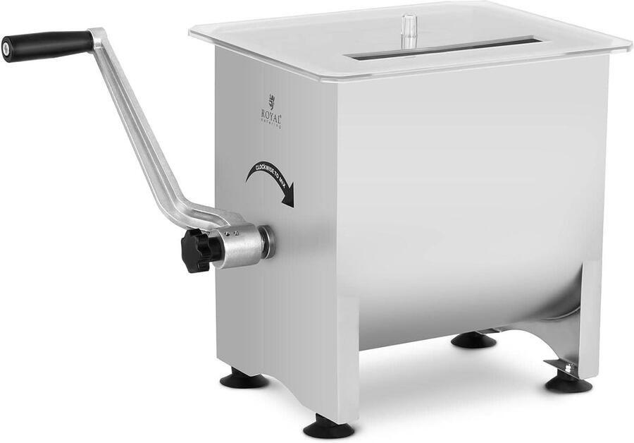 Vleesmixer Keukenmixer Mengen en marineren Handmatige aandrijving 16 Liter Zilver