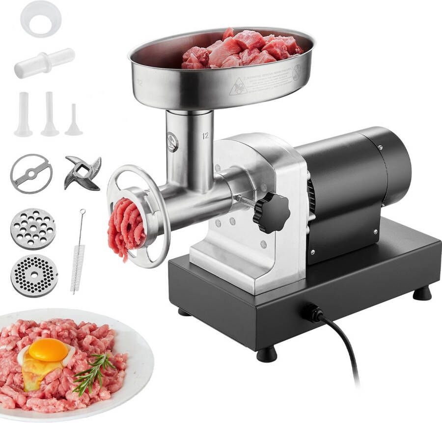 Vleesmolen 9 Lb Min Elektrisch met Mes en Plaat Worstmachine Roestvrij Staal CommerciëLe Vleesmolen voor Keukens en Restaurants