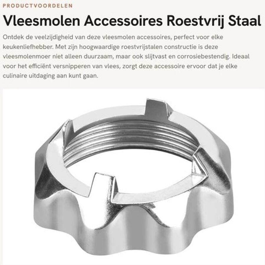 Vleesmolen Accessoires Roestvrij Staal Duurzaam Slijtvast Eenvoudige Installatie Hoogwaardige Aluminiumlegering Vleesvermaler