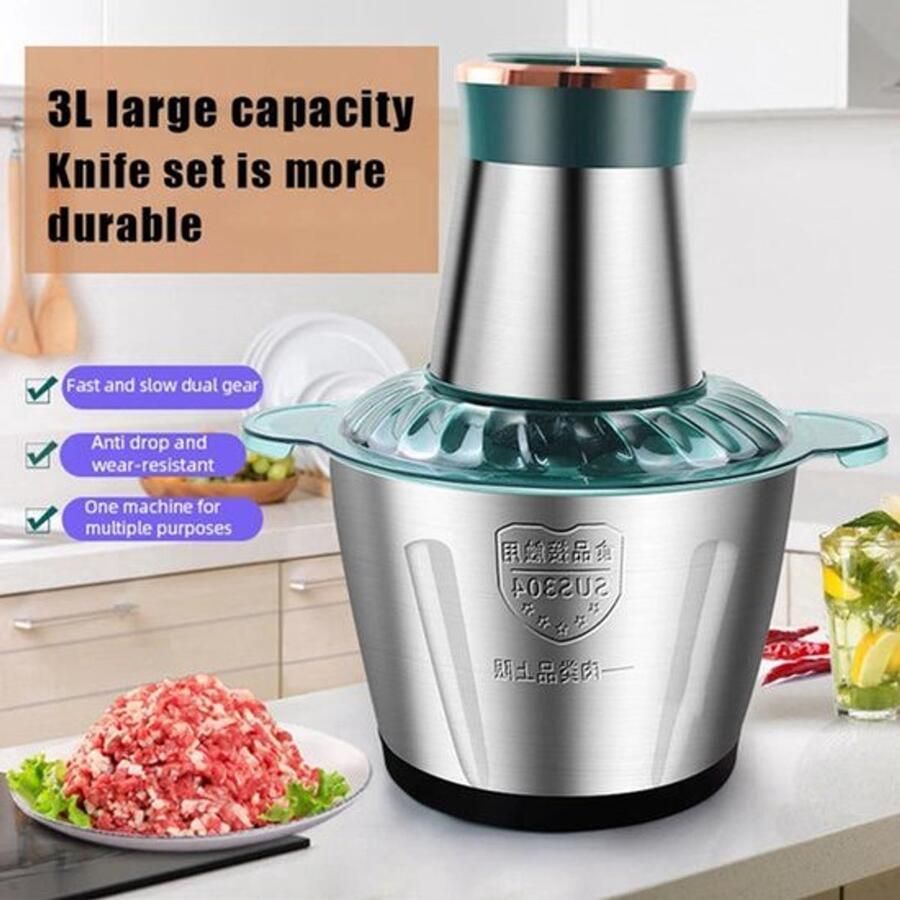 Vleesmolen Gehaktmolen Meat Grinder Elecktrisch Machine Foodprocessor Meat Mincer Keukenmixer Keukenmachine 2L Zwart - Foto 2