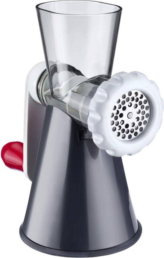 Vleesmolen geperforeerde schijven kunststof roestvrij staal Frecher Fritz wit donkergrijs roos Gehaktmolen