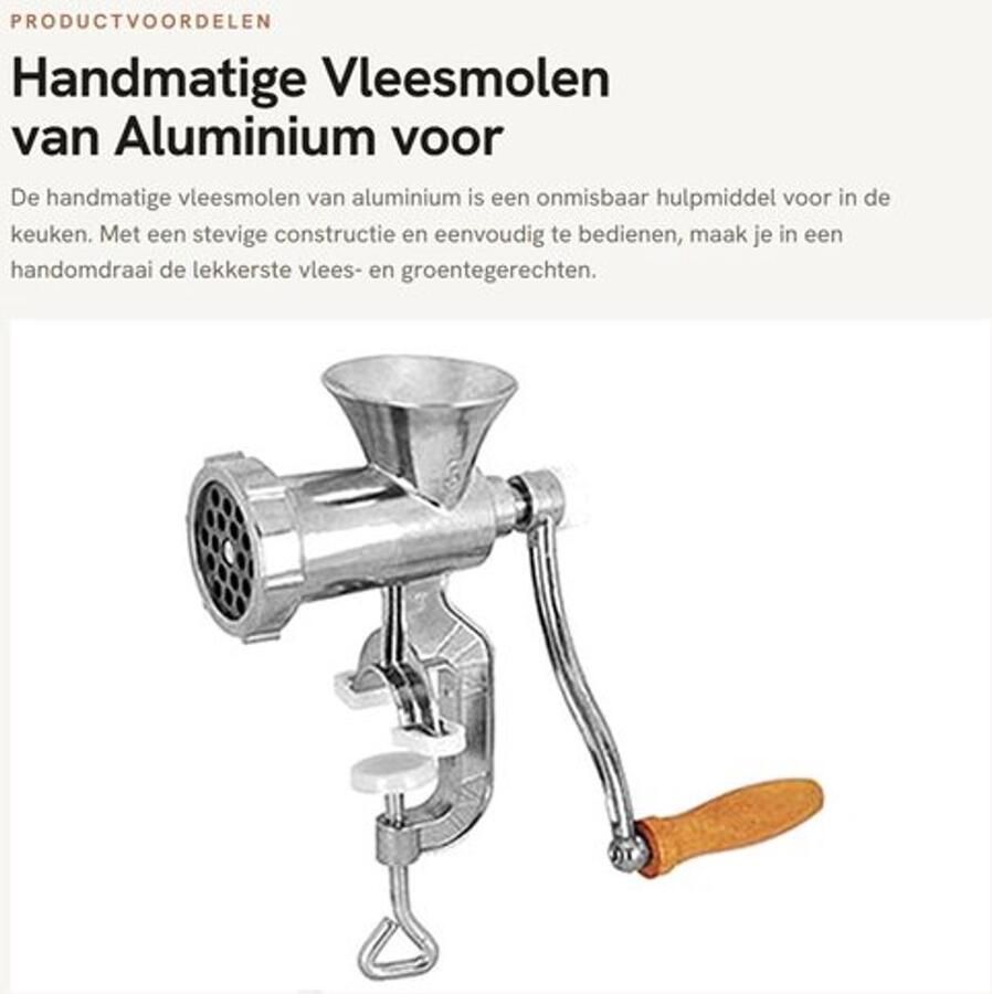 Vleesmolen Handmatig Aluminium Vleesmolen Roestvrij Staal Ruimtebesparend Veilig en Robuust Eenvoudige Bediening Vleesfabriek