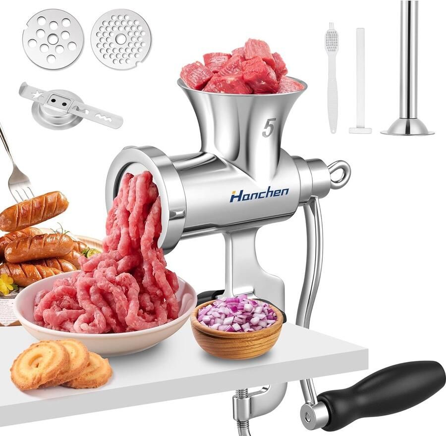 Vleesmolen handmatig RVS No. 5 Sausage filler Ideaal voor zelfgemaakt vlees ShopVlot