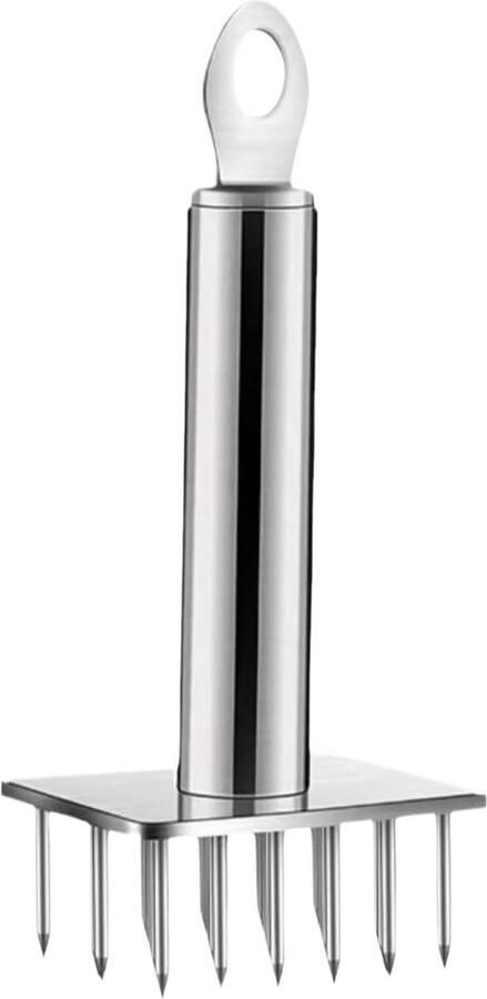 Vleesmolen Keukenhulp Keuken Tool Vlees Zacht Maken Roestvrij Stalen Naalden 21.5 cm Zilver