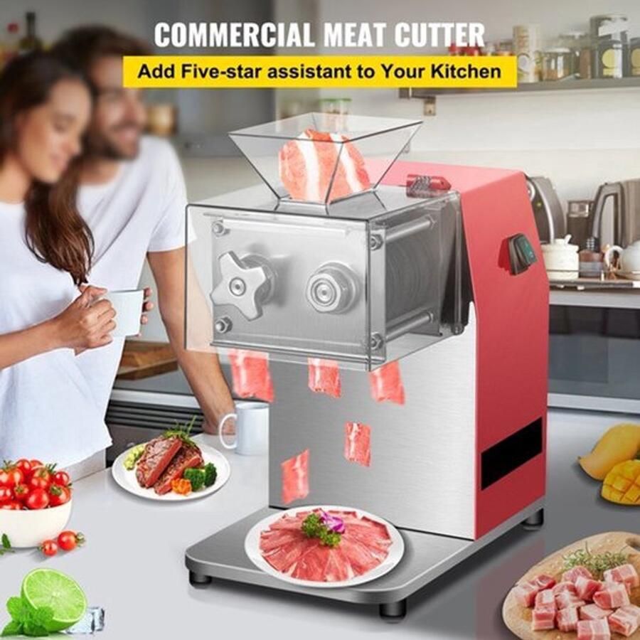 Vleesmolen Keukenmachine Keukenrobot Groentesnijder 850W 50Hz 1440 RPM Bladruimte 3.5 mm Foodprocessor Gehaktmolen Rood