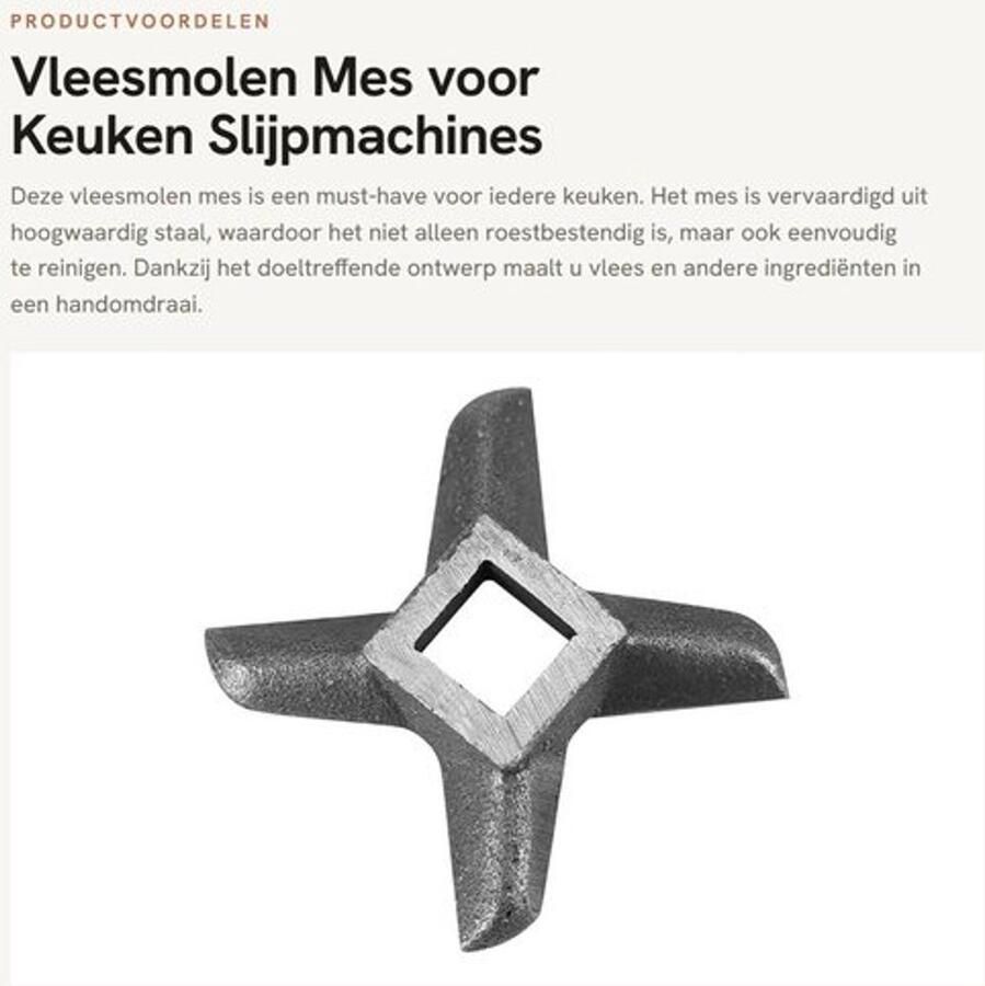 Vleesmolen Mes Duurzaam Staal Reserveonderdeel Slijpmachine Vleesmolen Cutter Vlees Malen Kruisvormig Ontwerp Vleesmolenblad