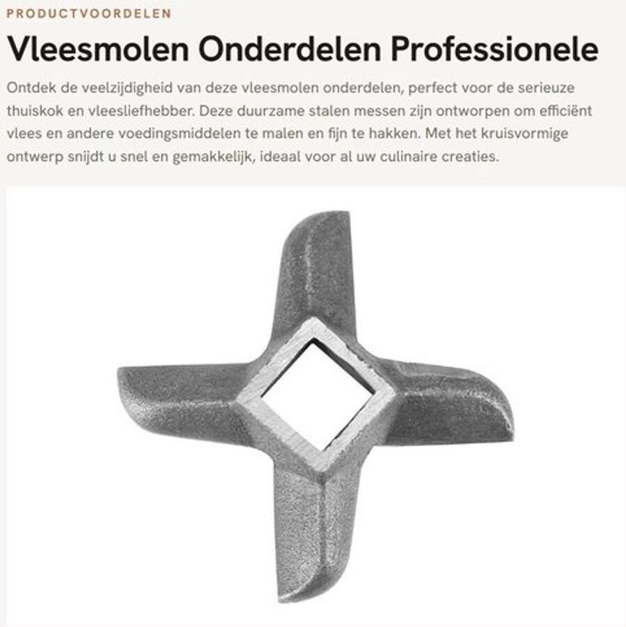 Vleesmolen Mes Duurzaam Vleesmolen Onderdelen Professioneel Stalen Mes Kruisvormig Ontwerp Vervangingsonderdeel Geschikt voor Zelfgemaakte Worst Vleesmes