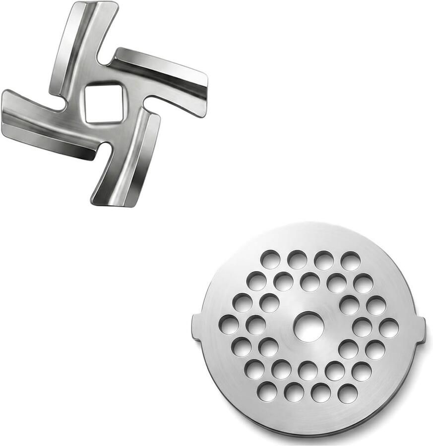 Vleesmolen Mes en Maalplaat 54 mm – RVS Vervangingsonderdelen (5MM)