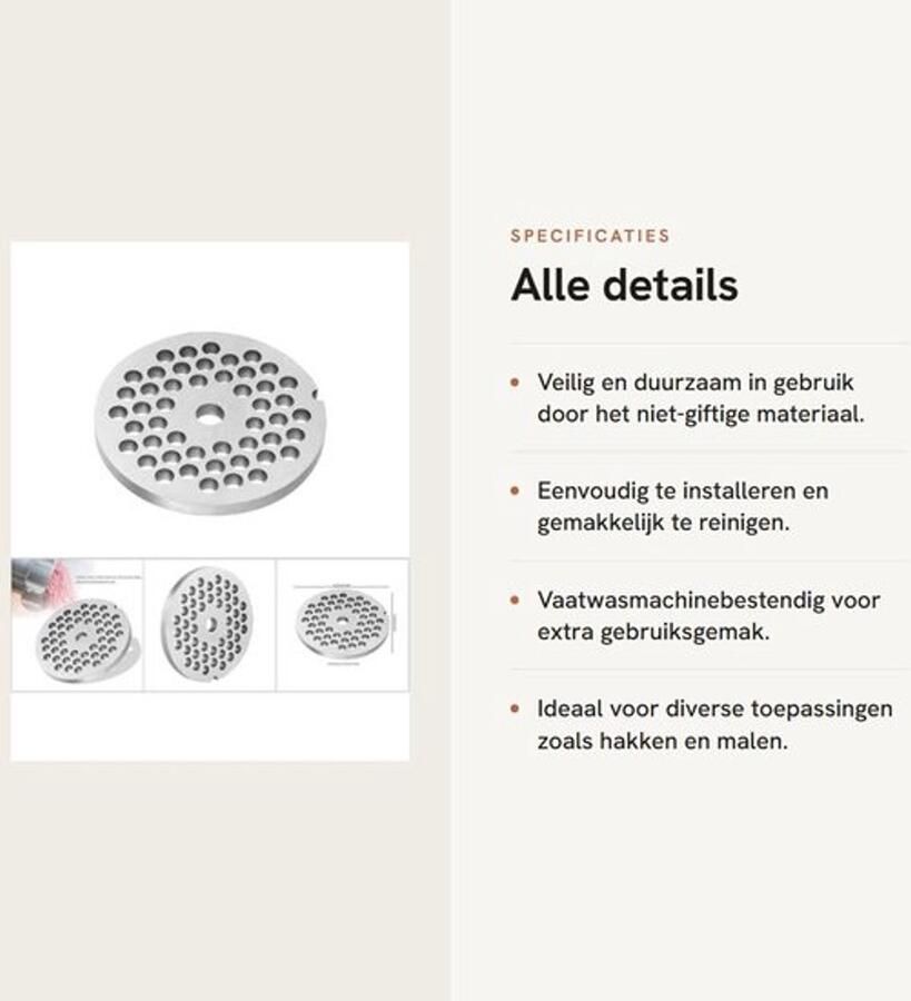 Vleesmolen Mes Professionele Vervanging Sterke Legering Zilver Perfect voor Malen Duurzaam en Veilig Geschikt voor Vleesmolen - Foto 3