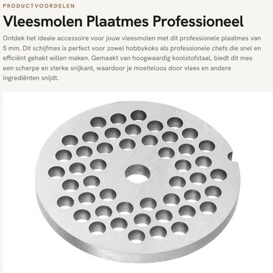 Vleesmolen Mes Professionele Vervanging Sterke Legering Zilver Perfect voor Malen Duurzaam en Veilig Geschikt voor Vleesmolen - Foto 1