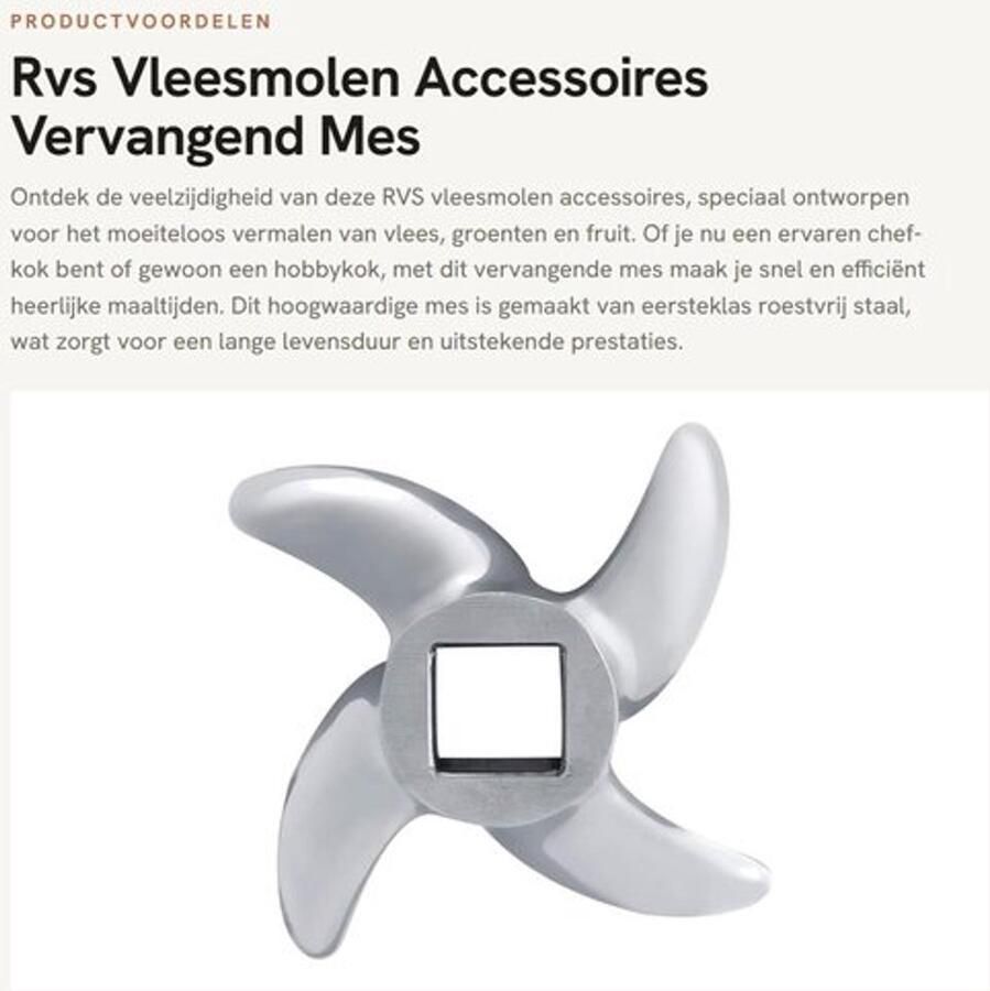 Vleesmolen Mes Vervangend Onderdeel Roestvrij Staal Geschikt Voor Vele Soorten Vlees Diameter 61 mm Dikte 10 7 mm Stevig en Duurzaam Gehaktmolen