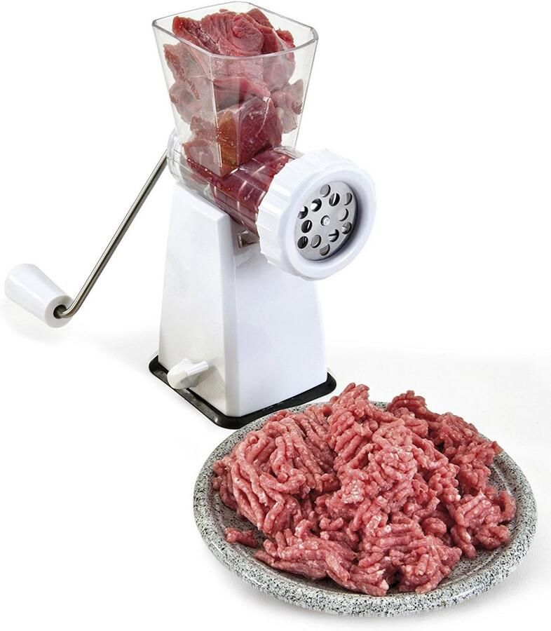 Vleesmolen met 2 inzetstukken voor vlees noten en groenten + bakplateau voor deeg
