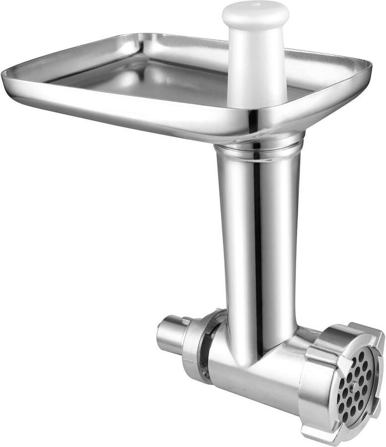 Vleesmolen Opzetstuk Keukenmolen Accessoire Zelf Worst Maken Volledig Metalen Ontwerp 4 Schermen 2 Buisjes Zilver
