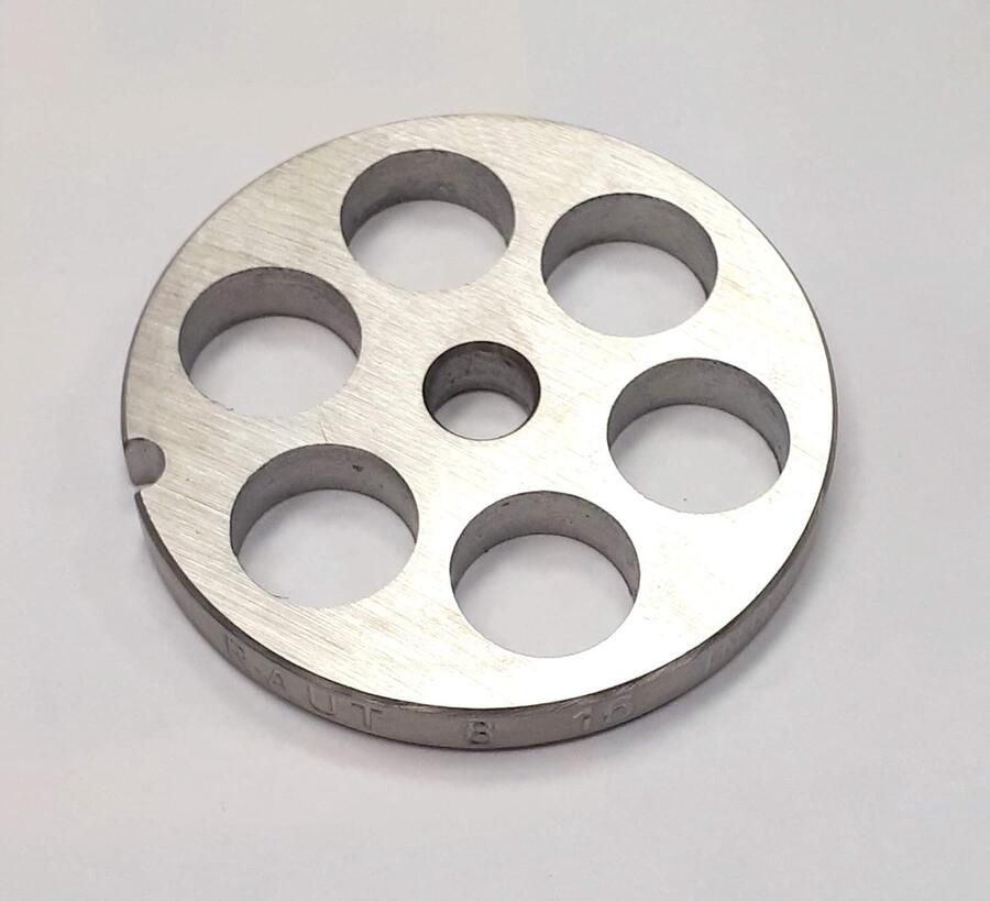 Vleesmolen Plaat Accessoire Molen Vlees Malen Standaard Gatdiameter 16 mm Zilver
