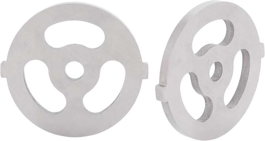 Vleesmolen Plaat Schijven Messen Voedsel Grinder Accessoires 7mm 0.3in ID voor 5# Vleesmolen B Type Vleesmolen 2 Stuks(7MM-Drie gaten)