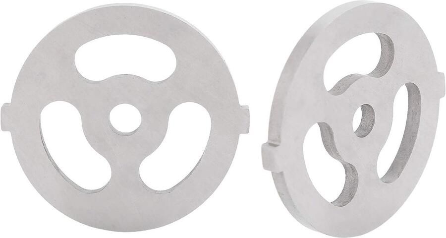 Vleesmolen Plaat Schijven Messen Voedsel Grinder Accessoires 7mm 0.3in ID voor 5# Vleesmolen B Type Vleesmolen 2 Stuks(7MM-Drie gaten)