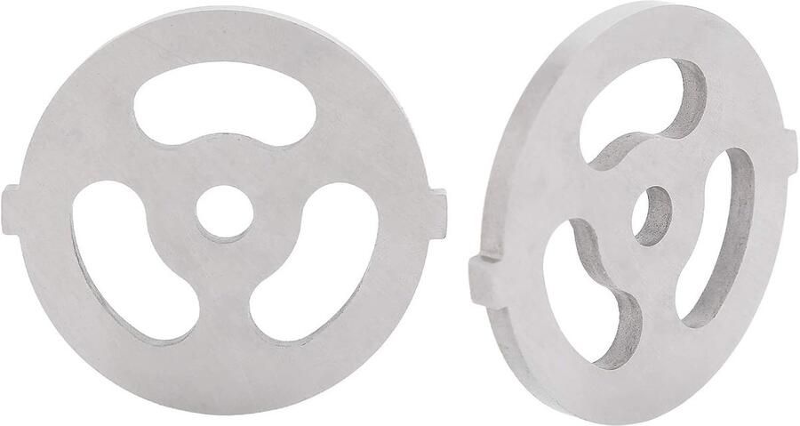 Vleesmolen Plaat Schijven Messen Voedsel Grinder Accessoires 7mm 0.3in ID voor 5# Vleesmolen B Type Vleesmolen 2 Stuks(7MM-Drie gaten)