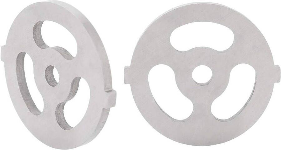Vleesmolen Plaatjes en Messen Accessoires RVS 7mm 0.3in voor 5# Vleesmolen B Type Vleesmolen 2 Stuks (7mm-Drie Gaten)