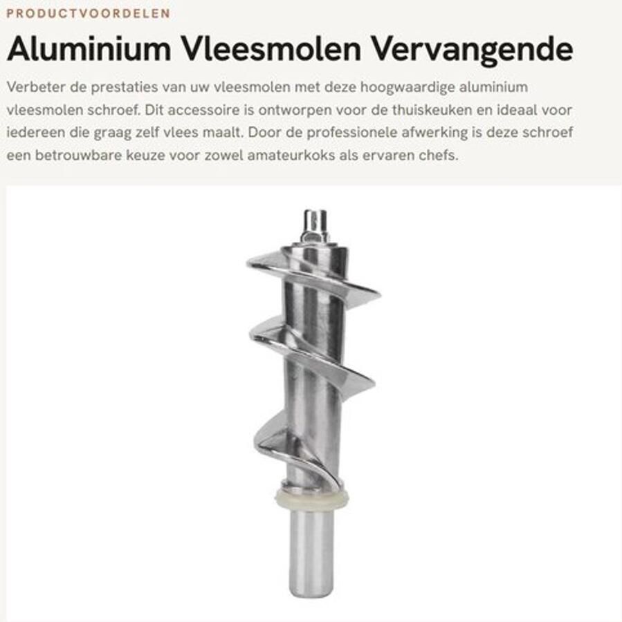 Vleesmolen Professioneel Aluminium Accessoire Vervangende Schroef Eenvoudige Installatie Duurzaam Verbeterde Prestaties Vleesmachine - Foto 2