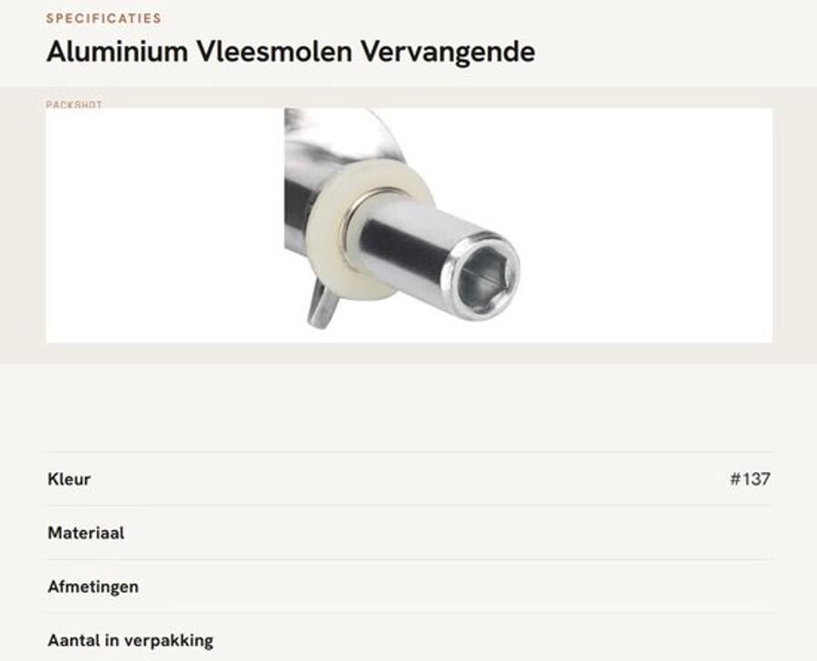 Vleesmolen Professioneel Aluminium Accessoire Vervangende Schroef Eenvoudige Installatie Duurzaam Verbeterde Prestaties Vleesmachine - Foto 4