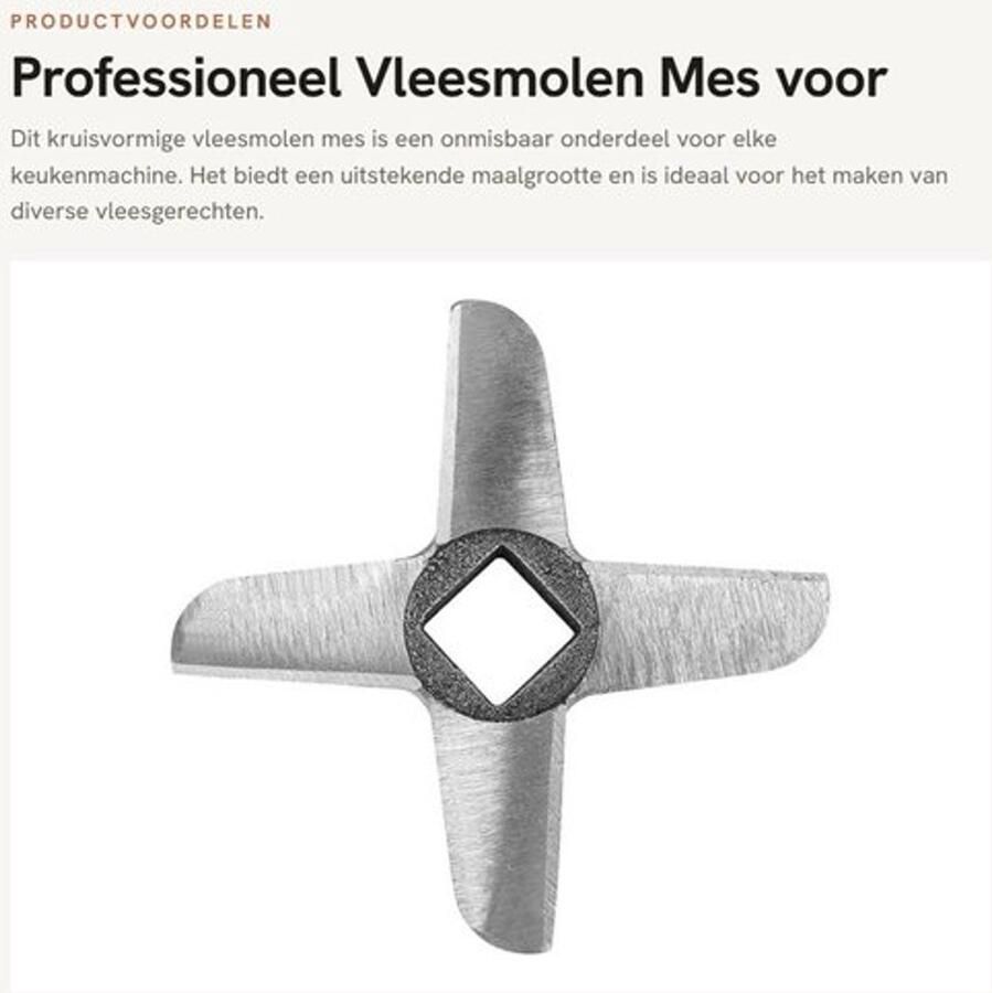 Vleesmolen Professioneel Kruisvormig Mes Reserveonderdeel Voor Vlees Vermalen Voor Zelfgemaakte Worsten Gloednieuw Staal Snijmes