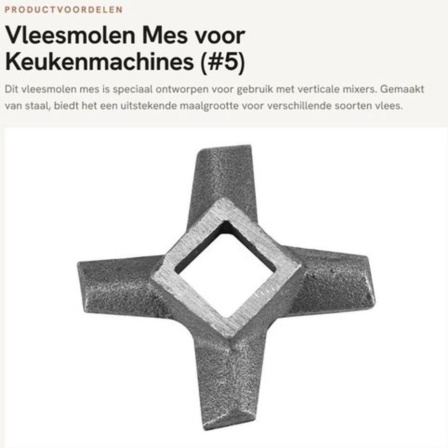 Vleesmolen Professioneel Kruisvormig Snijgereedschap Vleeswolf Onderdelen Roestvrij Staal Geschikt voor Worsten Hoogwaardig en Wasbaar Vleesmes