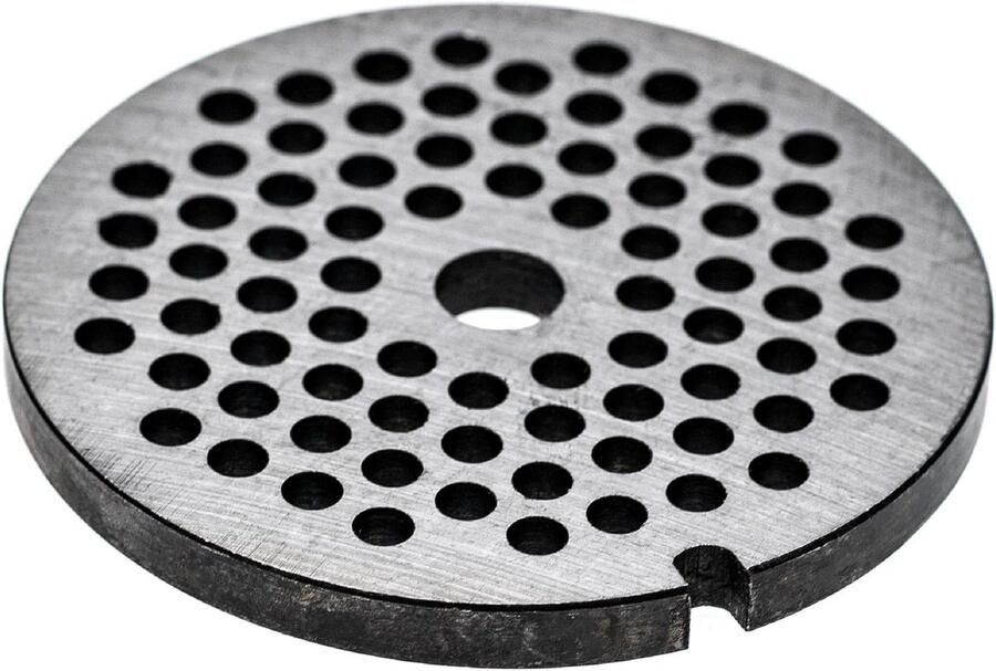 Vleesmolen rooster Hakmolen plaat Vlees malen 6 mm gatdiameter 99.5 mm plaatdiameter Zilver