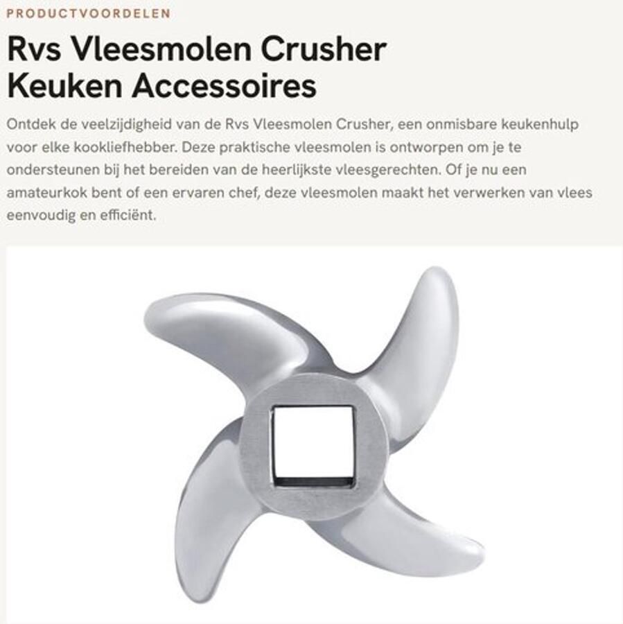 Vleesmolen RVS Vleesmolen Mes Keuken Accessoires Familie Assistent Hoogwaardige Kwaliteit Praktisch Ontwerp Vleesmolenmes