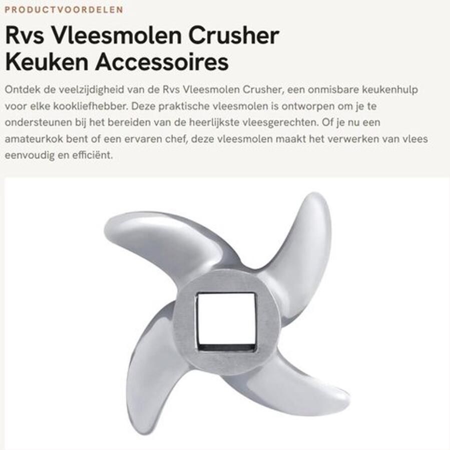 Vleesmolen RVS Vleesmolen Mes Keuken Accessoires Familie Assistent Hoogwaardige Kwaliteit Praktisch Ontwerp Vleesmolenmes
