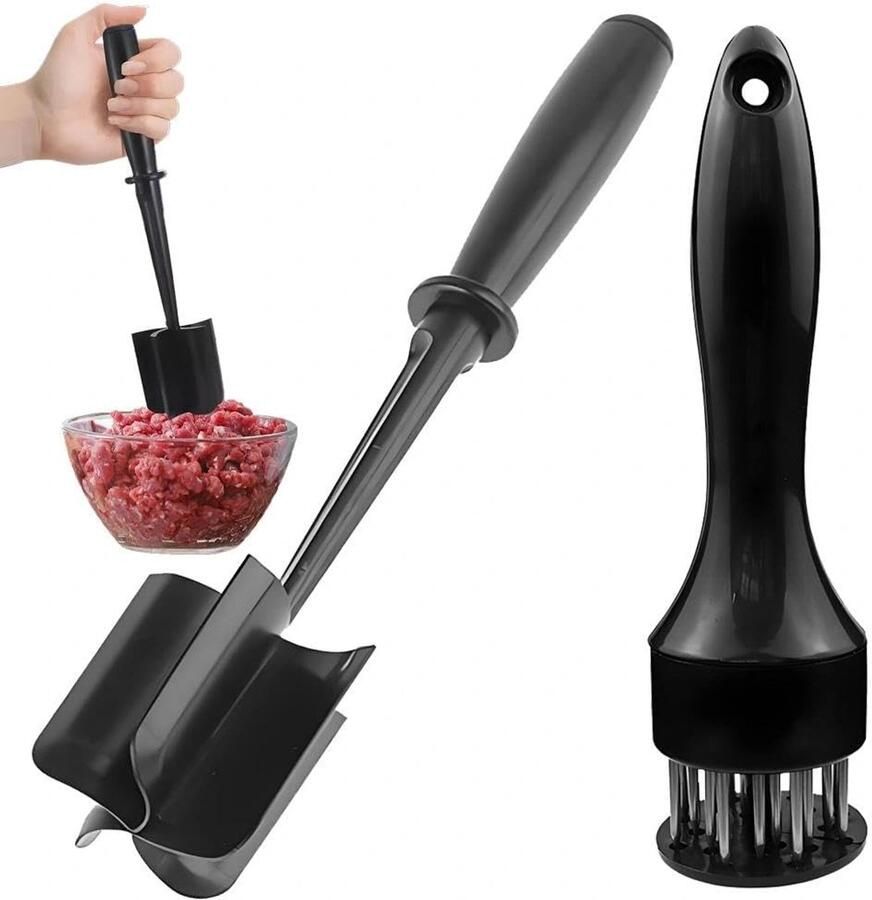 Vleesmolen Set Keuken Tools Vlees Bereiden Met Zachte Naalden 19x5 cm Zwart